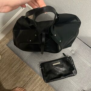 Large Black Tiffany Tote w/wristlet